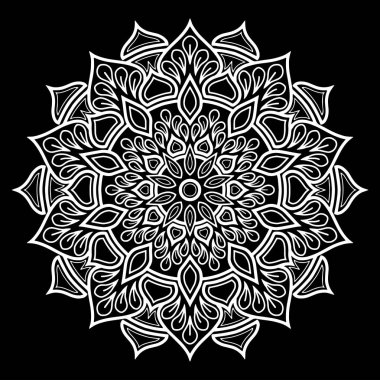 Mandala desen beyaz iyi bir ruh hali