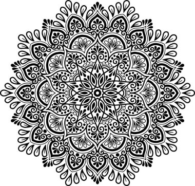 Mandala deseni siyah beyaz iyi ruh hali.