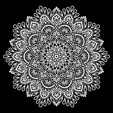 Mandala desen beyaz iyi bir ruh hali