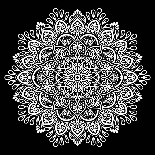 Mandala Modèle Blanc Bonne Humeur — Image vectorielle