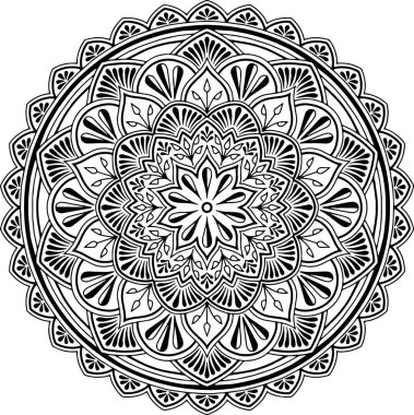 Mandala deseni siyah beyaz iyi ruh hali.