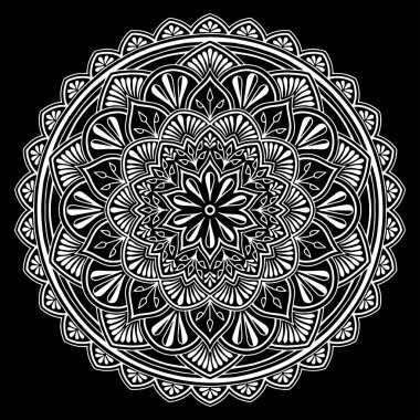 Mandala desen beyaz iyi bir ruh hali