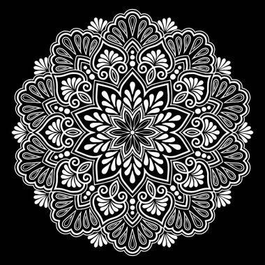 Mandala desen beyaz iyi bir ruh hali