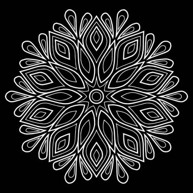 Mandala desen beyaz iyi bir ruh hali