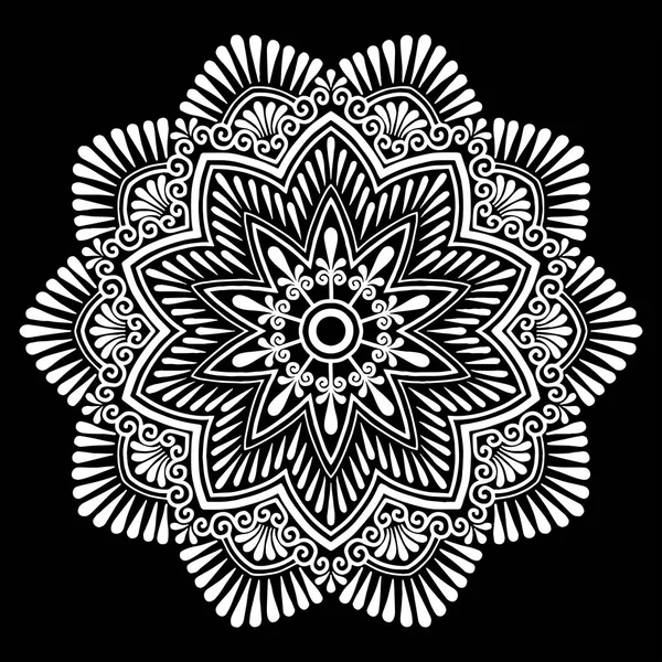 Mandala Modèle Blanc Bonne Humeur — Image vectorielle