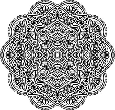 Mandala deseni siyah beyaz iyi ruh hali.