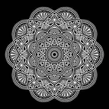 Mandala desen beyaz iyi bir ruh hali