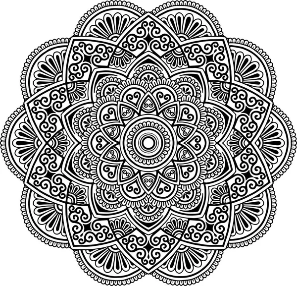 Mandala deseni siyah beyaz iyi ruh hali.