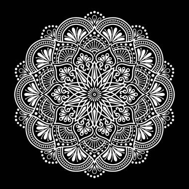 Mandala desen beyaz iyi bir ruh hali