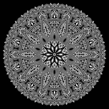 Mandala desen beyaz iyi bir ruh hali