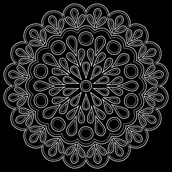 Mandala Modèle Blanc Bonne Humeur — Image vectorielle