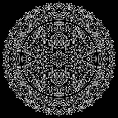 Mandala desen beyaz iyi bir ruh hali