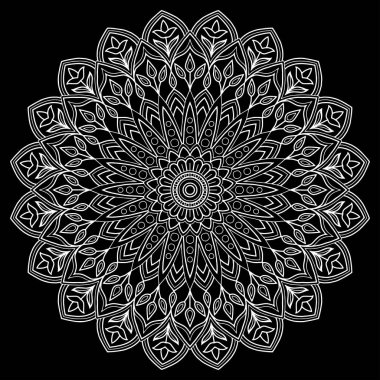 Mandala desen beyaz iyi bir ruh hali