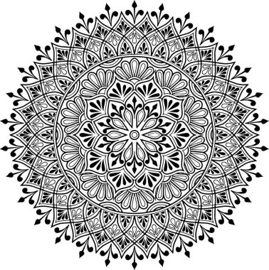 Mandala deseni siyah beyaz iyi ruh hali.