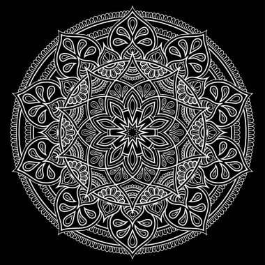 Mandala desen beyaz iyi bir ruh hali