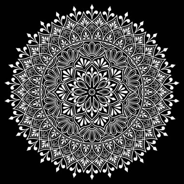 Mandala desen beyaz iyi bir ruh hali