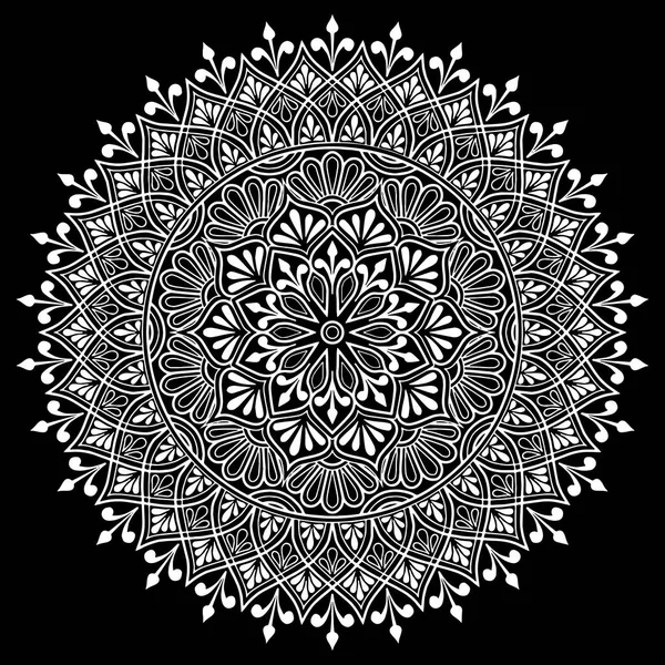 Patrón Mandala Blanco Buen Humor — Vector de stock