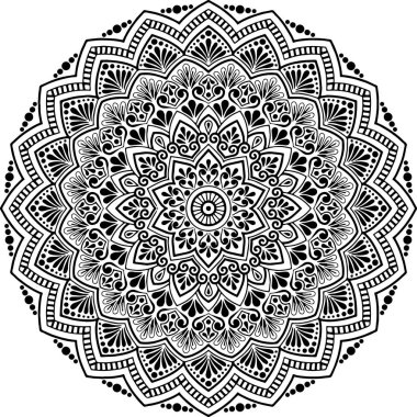 Mandala deseni siyah beyaz iyi ruh hali.