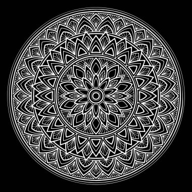 Mandala desen beyaz iyi bir ruh hali