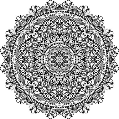 Mandala deseni siyah beyaz iyi ruh hali.