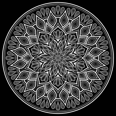 Mandala desen beyaz iyi bir ruh hali