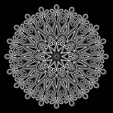 Mandala desen beyaz iyi bir ruh hali