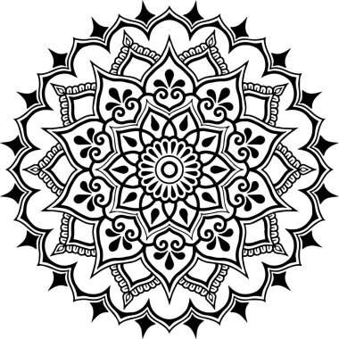 Mandala deseni siyah beyaz iyi ruh hali.