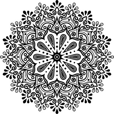 Mandala deseni siyah beyaz iyi ruh hali.