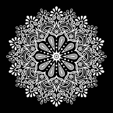 Mandala desen beyaz iyi bir ruh hali