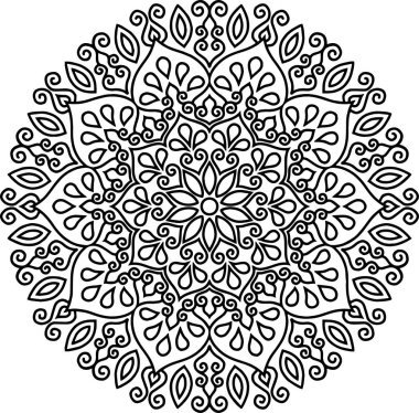 Mandala deseni siyah beyaz iyi ruh hali.