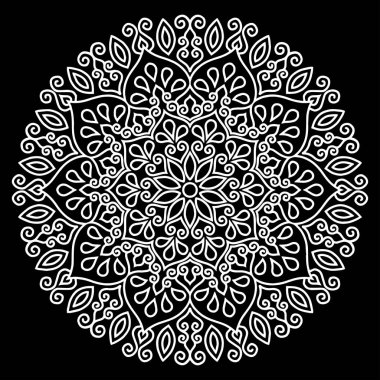 Mandala desen beyaz iyi bir ruh hali