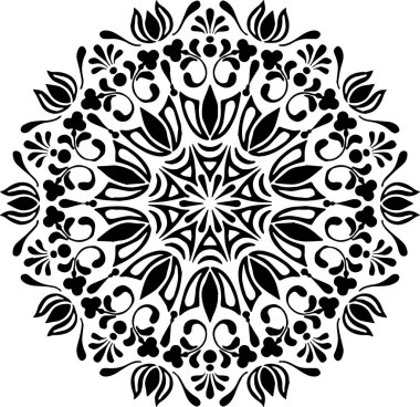 Mandala deseni siyah beyaz iyi ruh hali.