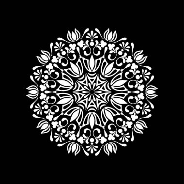 Mandala desen beyaz iyi bir ruh hali