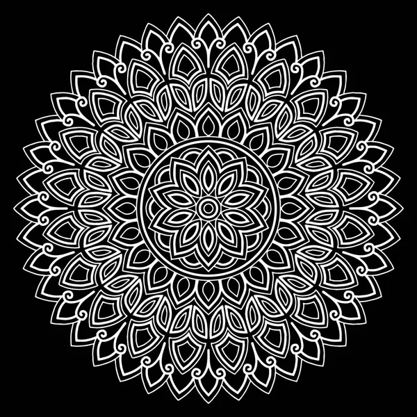 Patrón Mandala Blanco Buen Humor — Vector de stock