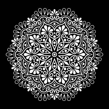 Mandala desen beyaz iyi bir ruh hali