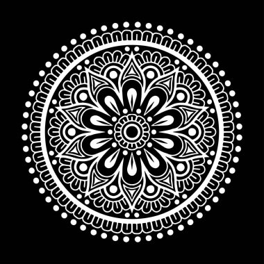 Mandala desen beyaz iyi bir ruh hali