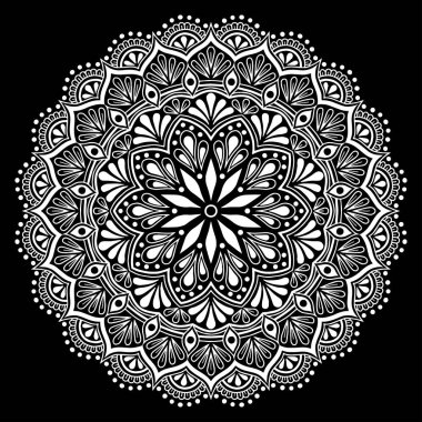 Mandala desen beyaz iyi bir ruh hali