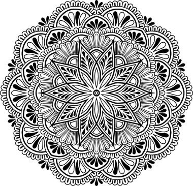 Mandala deseni siyah beyaz iyi ruh hali.