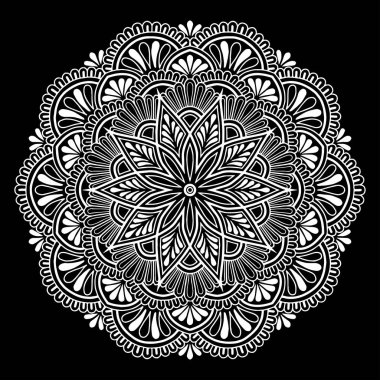 Mandala desen beyaz iyi bir ruh hali