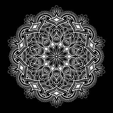 Mandala desen beyaz iyi bir ruh hali