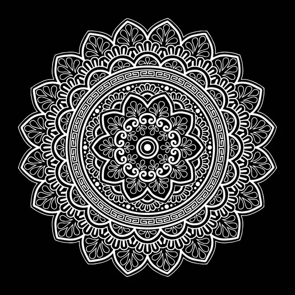 Patrón Mandala Blanco Buen Humor — Vector de stock