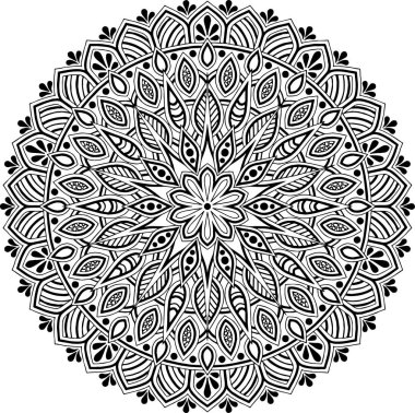 Mandala deseni siyah beyaz iyi ruh hali.