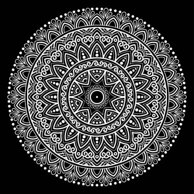 Mandala desen beyaz iyi bir ruh hali