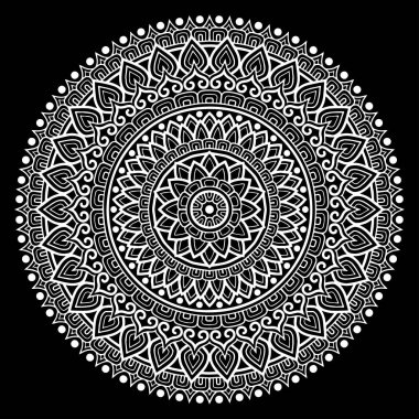Mandala desen beyaz iyi bir ruh hali