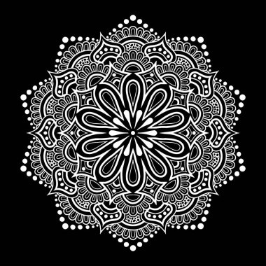 Mandala desen beyaz iyi bir ruh hali