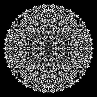 Mandala desen beyaz iyi bir ruh hali