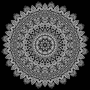Mandala desen beyaz iyi bir ruh hali