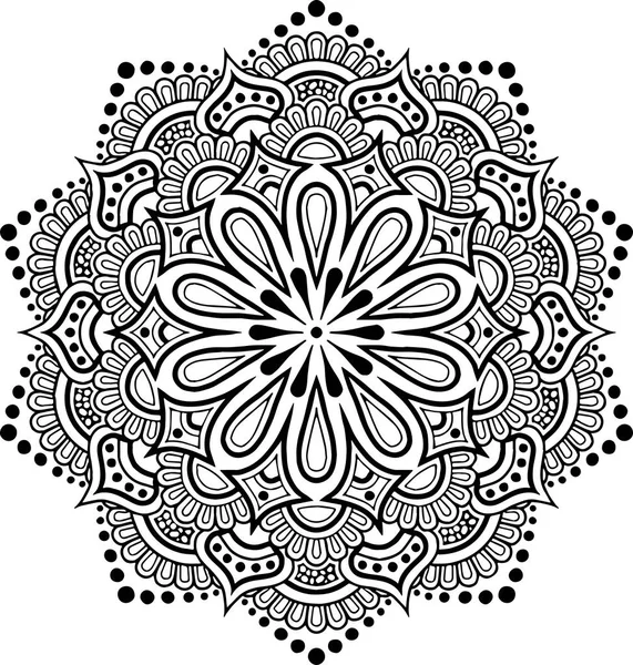 Mandala Pattern Black White Good Mood — Stock Vector