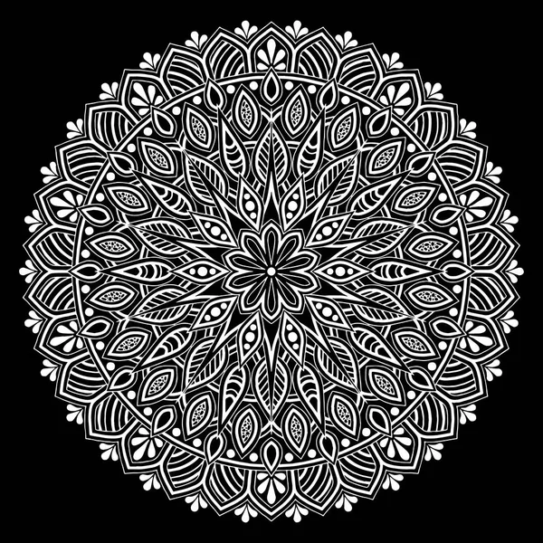 Patrón Mandala Blanco Buen Humor — Vector de stock