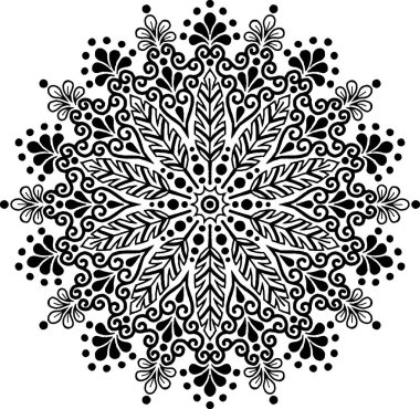 Mandala deseni siyah beyaz iyi ruh hali.